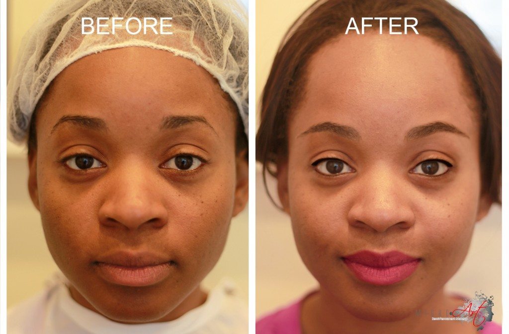 makeup before and after black women